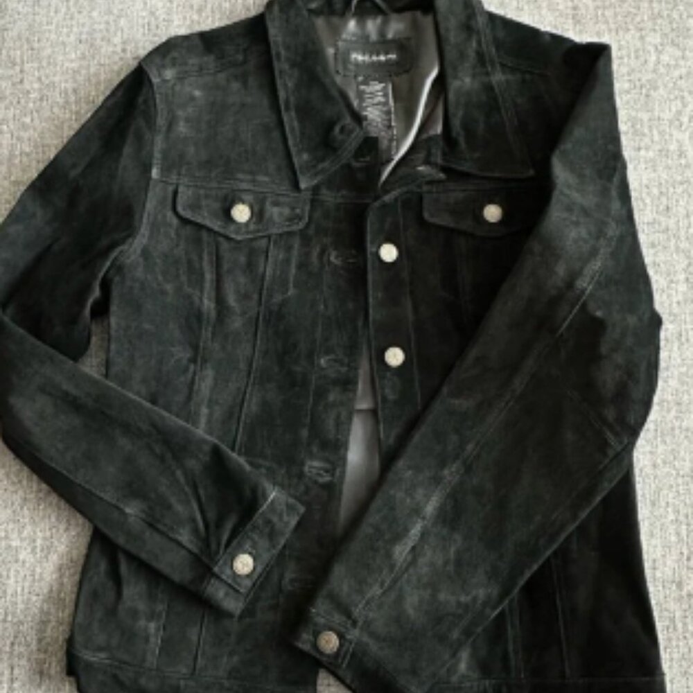 For Joseph || black suede vintage structured jacket